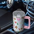 thumbnail image 4 of 40 oz Santa Red Green Plaid Christmas Tumbler with Handle and Straw, Stainless Steel Cup 40 oz, Leak Proof Holiday Mug, Festive Present, 4 of 4