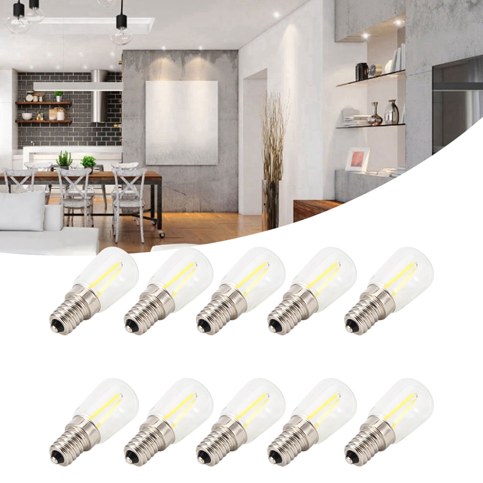 Fyydes 10PCS Mini Dimmable E14 LED Light Bulb 1.5W AC 110V for Chandelier Wall Lamp Home Lighting