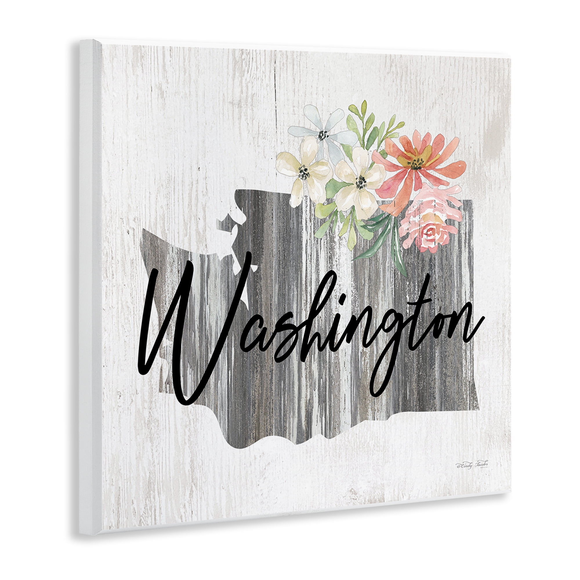 Stupell Industries Shabby Chic Washington Botanical & Floral Painting Unframed Art Print Wall Art, 12 x 12