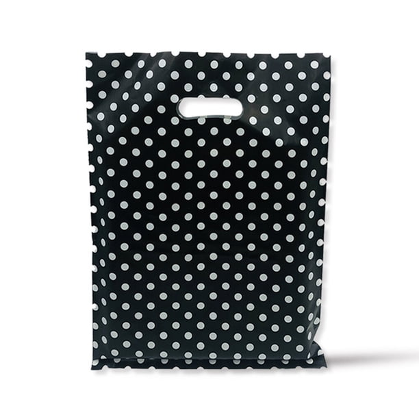 Bolsa de almacenamiento portátil de 50 piezas con asas, bolsas de compras para recuerdo de fiesta, bolsa de ropa para aperitivos para viajes en Almacenamiento y organización del hogar Negro 35x45cm Inteprter HA075227-06