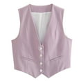 thumbnail image 4 of Nmnitkp Womens Vest Dressy Casual V-Neck Button-Down Lined Suit Jacket Waistcoat Versatile Vests, 4 of 5
