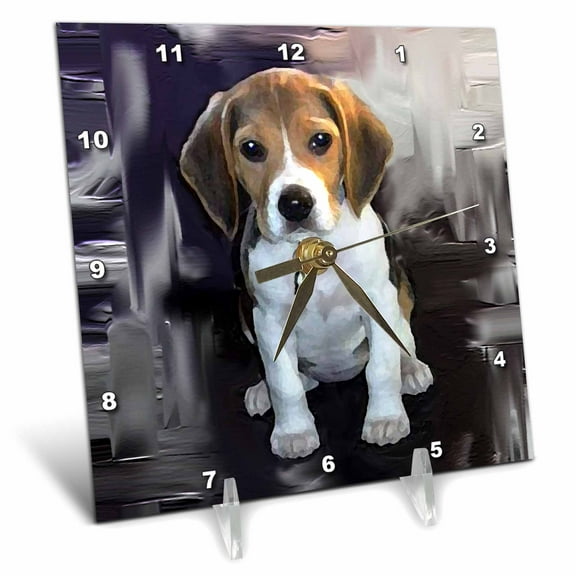 3dRose, Beagle, 6x6 Desk Clock