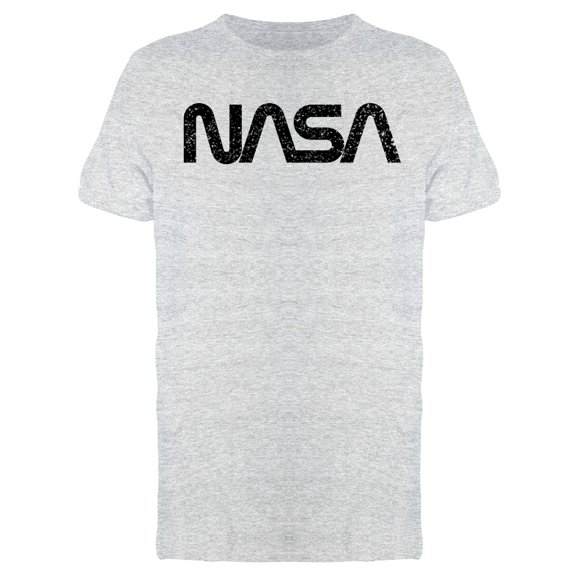 Nasa Black Worm Logo Grunge Stars Graphic Men's T-shirt