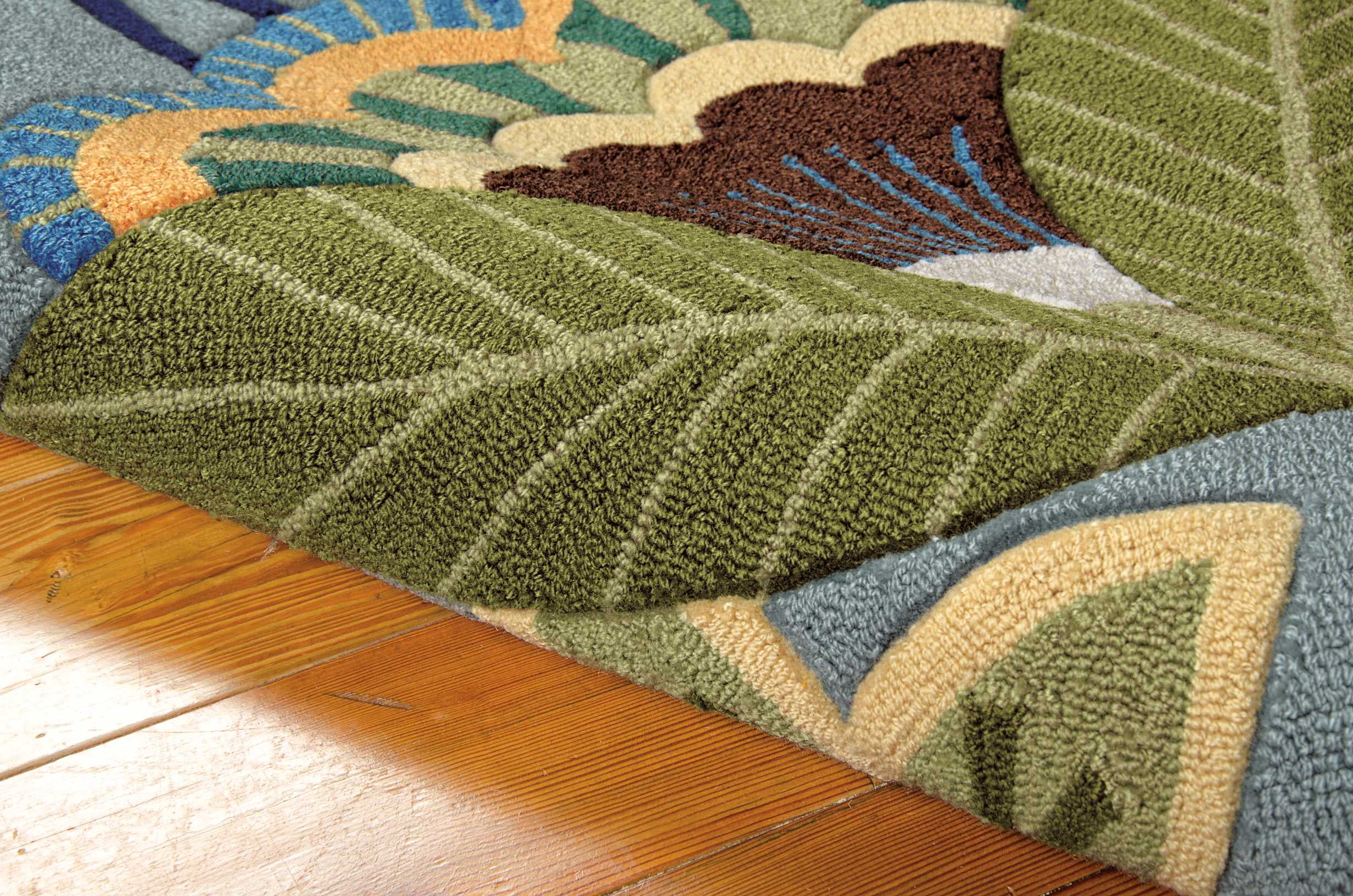 Nourison Fantasy Floral Aqua 3'6" x 5'6" Area Rug, (4x6)