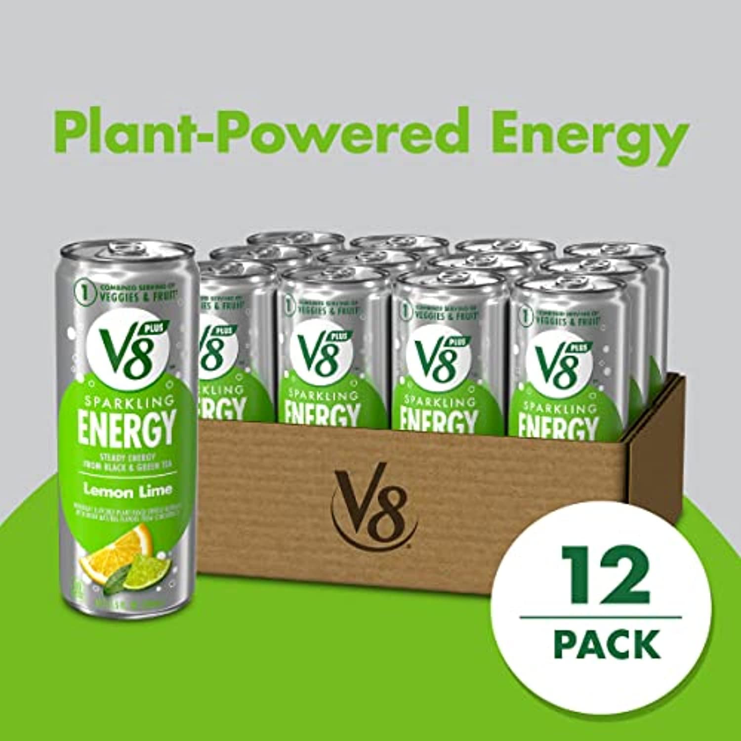 Buy V8 +Sparkling Energy Lemon Lime Energy Drink, Made With Real