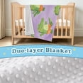 thumbnail image 4 of 31"x41" Super Soft Blanket with Double Layer Dotted Backing Cozy Dotted Fleece Blanket for 6M-5Y, Purple Crocodile Printed, 4 of 8