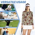 thumbnail image 6 of Uorisanigo Classic Rose Womens Athletic Polo Workout Tops Relaxed Soft Long Sleeve Golf Polo Shirts with Zipper Quick Dry Tennis Tops for Workout Sports, 6 of 7