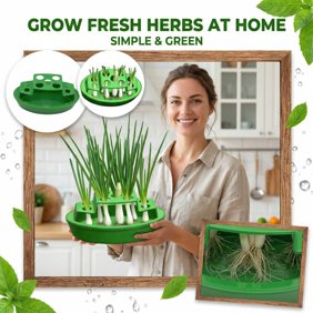 Hydroponic Growing System, Indoor Vegetable Growing System, 12X8inPlastic Tray, Water Reservoir, Tiered Planting Stations, Green, 1 Pc