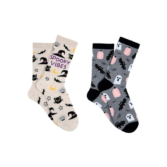 Everything Legwear Halloween Spooky Vibes 2 Pair Crew Socks