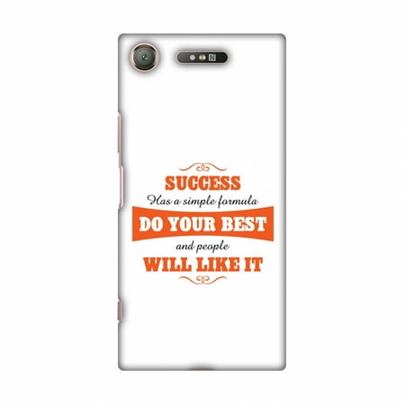 Sony Xperia XZ1 Case - Success Do Your Best, Hard Plastic Back Cover, Slim Profile Cute Printed Designer Snap on Case with Screen Cleaning