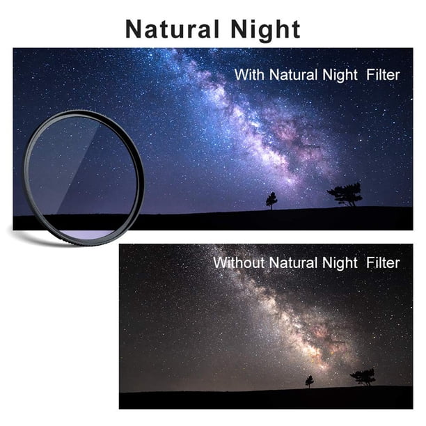 Filtro nocturno para fotografía de escenas nocturnas cras Material de vidrio óptico Reducción de contaminación lumínica 72 mm Soledad Lente de difusión de niebla