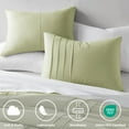 thumbnail image 3 of Regency Heights Queen Duvet Cover Set, Soft Washed Pleated Duvet Cover Queen, 3-Piece Bedding Set with Pillow Shams, Sage, 3 of 11