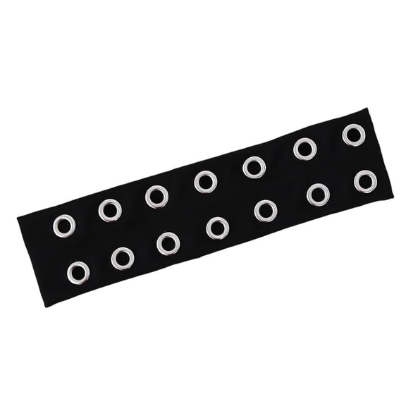 Punk Rock Headband Fashion Hair Decoration with Metal Grommets for Women Men Unisex Fashion Accessory