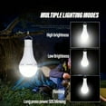 thumbnail image 3 of 2pcs USB Rechargeable LED Light Bulbs with Solar Panel & USB Charging - Portable Hanging Camping & Hiking Light with 4 Light Modes (Daylight, Nightlight, Flashlight, 3 of 7