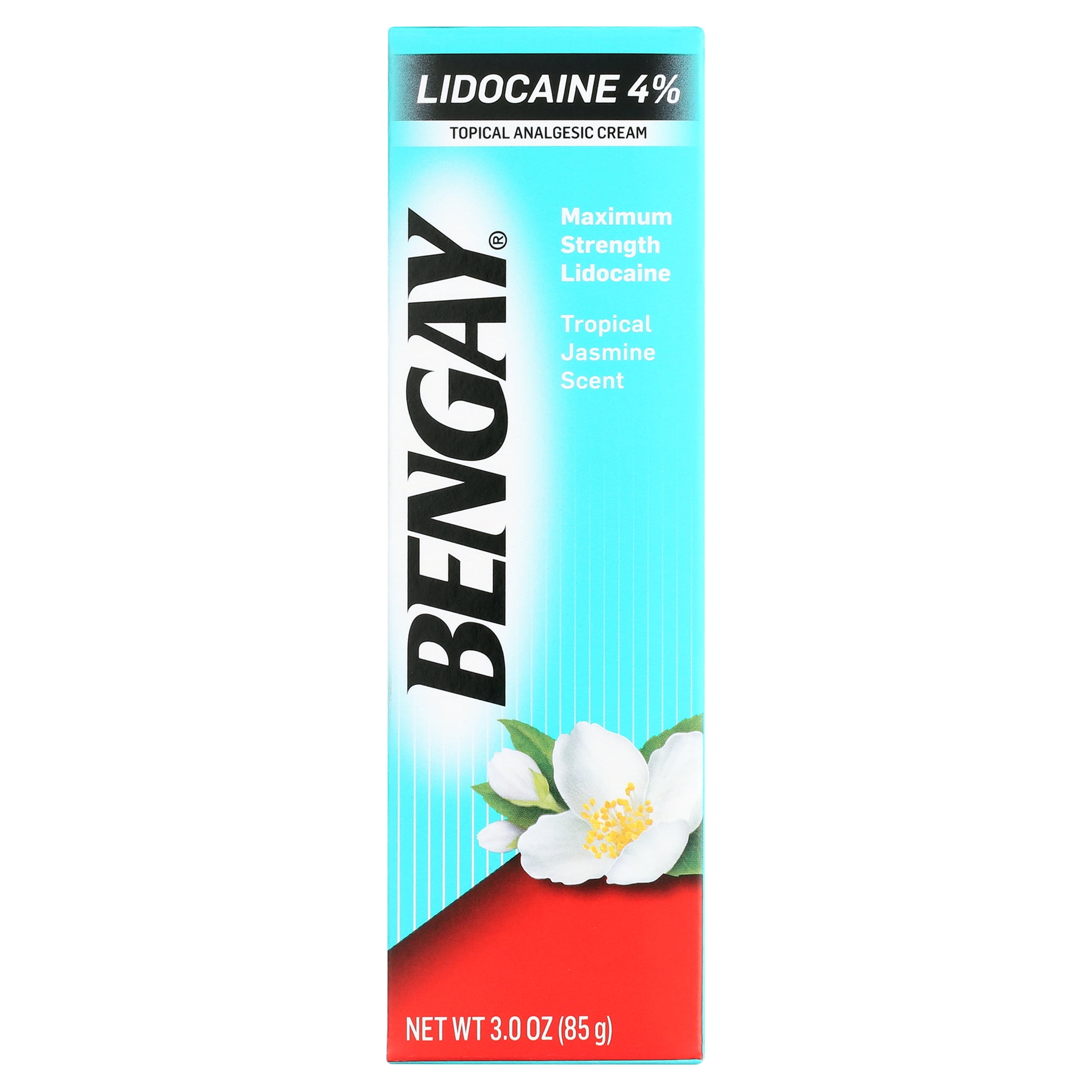 (3 pack) Bengay Pain Relieving Lidocaine Cream, Tropical Jasmine, 3 oz