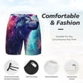 thumbnail image 3 of Zufioo Starry Multicolored Wolf Mens Swimsuit Trunks with Compression Liner,Quick Dry Sports suit,Beach Board Shorts with Pockets,Bathing Suits-X-Large, 3 of 6