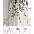 thumbnail image 6 of Green Eucalyptus Sheer Curtains 63 Inch Length 2 Panels Set for Living Room/Bedroom, Farmhouse Weeping Leaves on Linen Kitchen Curtains Grommet Semi-Sheer Curtains Drapes Window Treatments 42"x63"x2, 6 of 7