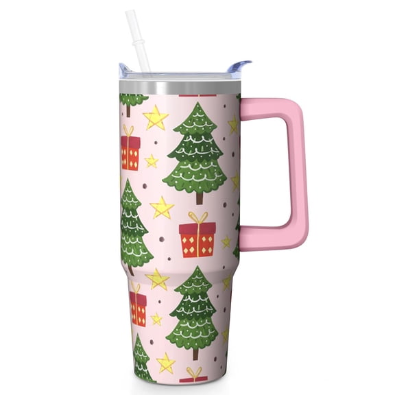 30oz Merry Christmas Tumbler with Lid and Straw Leak Proof Stainless Steel Cup Holiday Coffee Water Bottle Gifts