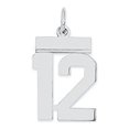 thumbnail image 2 of 925 Sterling Silver Small Polished Number 12 Charm Pendant, 2 of 3