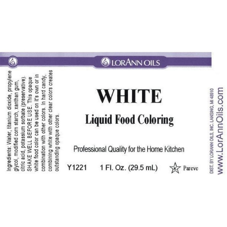 LorAnn White Liquid Food Color, 1 ounce squeeze bottle