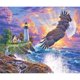 thumbnail image 1 of Cuadros Decorativos Taladro redondo completo, pintura de diamantes, paisaje de faro junto al mar, dibujo de mosaico Sywqhk Nuevos Originales, 1 of 9