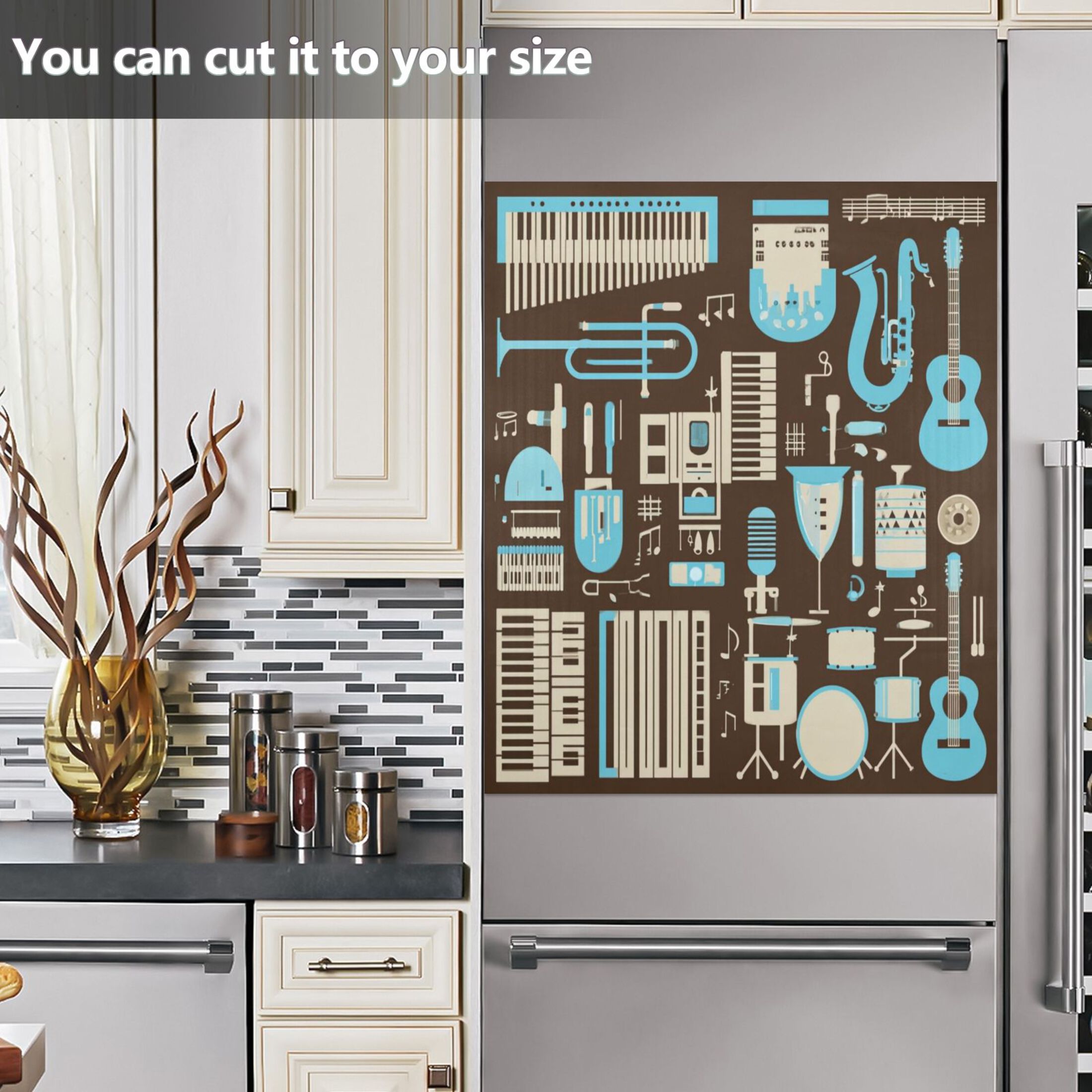 IAUYY Magnetic decorative sticker - 23x26 Inch PVC Refrigerator Decorative Cover, Removable DIY Art for Kitchen Appliances Abstract Pattern Arrangement
