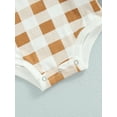 thumbnail image 7 of Autumn Infant Long Sleeve Romper Set, Baby Girls Boys Color Matching Plaid Round Collar Jumpsuit + Headwear Casual Clothes, 7 of 7