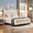 Beige01, variant on BSHTI Queen Size Upholstered Bed Frame with Wingback Headboard – Velvet Diamond Tufting & Double Nail Trim, No Box Spring Needed,Beige