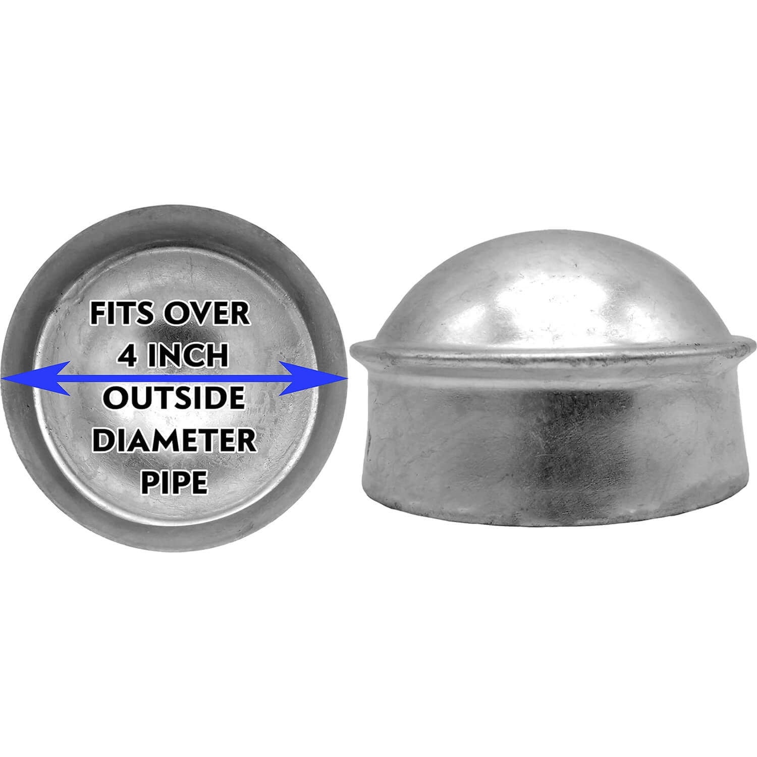 Jake Sales Brand - 4” - Chain Link Fence Post Cap - Steel - Each