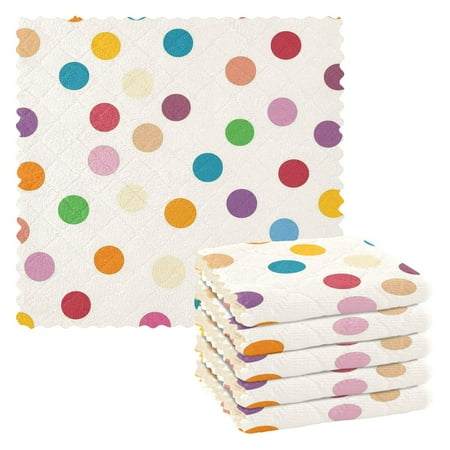 

Yayeee Kitchen Dish Cloths for Washing Dishes Set of 6 Microfiber Towels Polka Dot