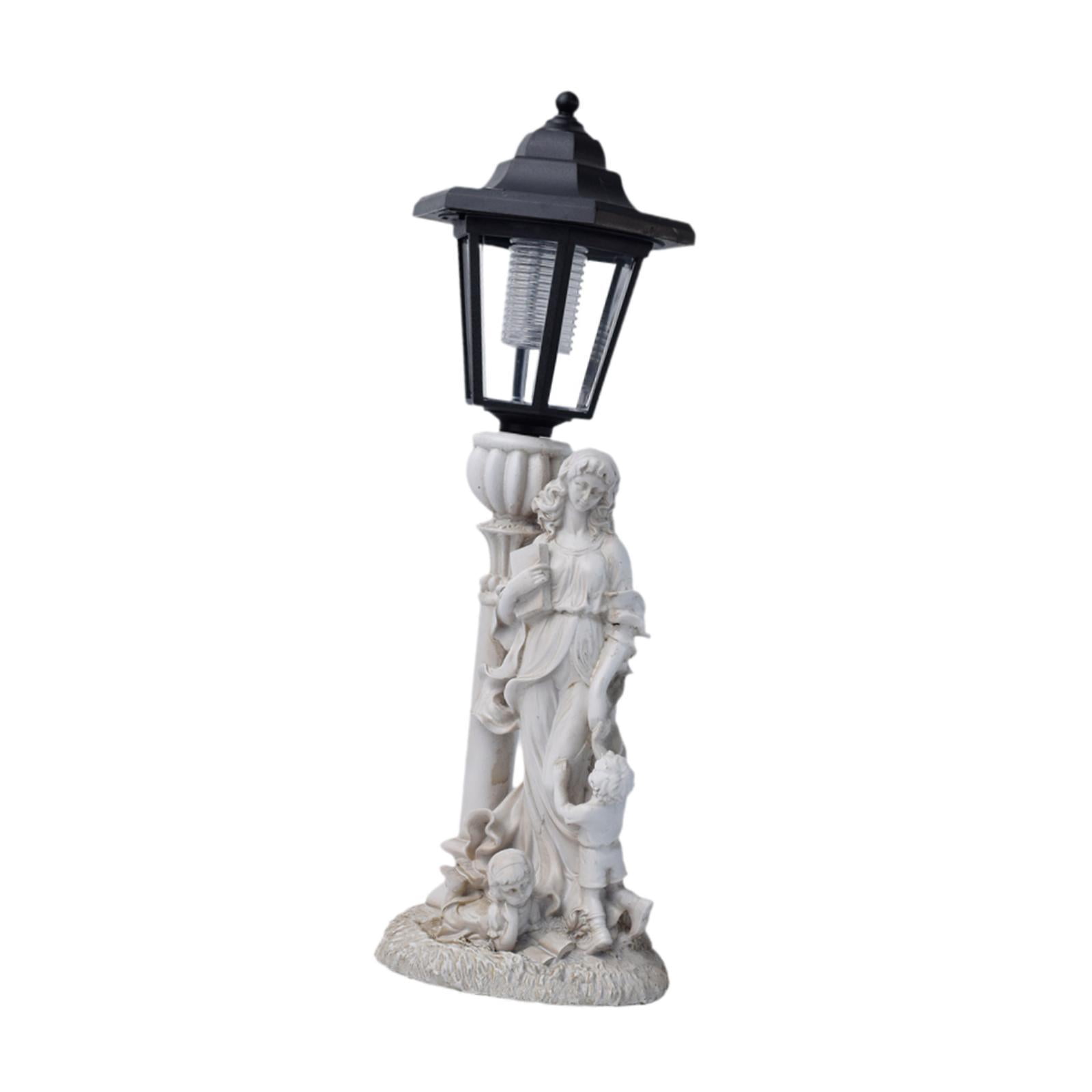 figatia Garden Mom and Children Statue Yard Art Sculpture with Solar Light Housewarming Gift Backyard Decoration for Garden Courtyard