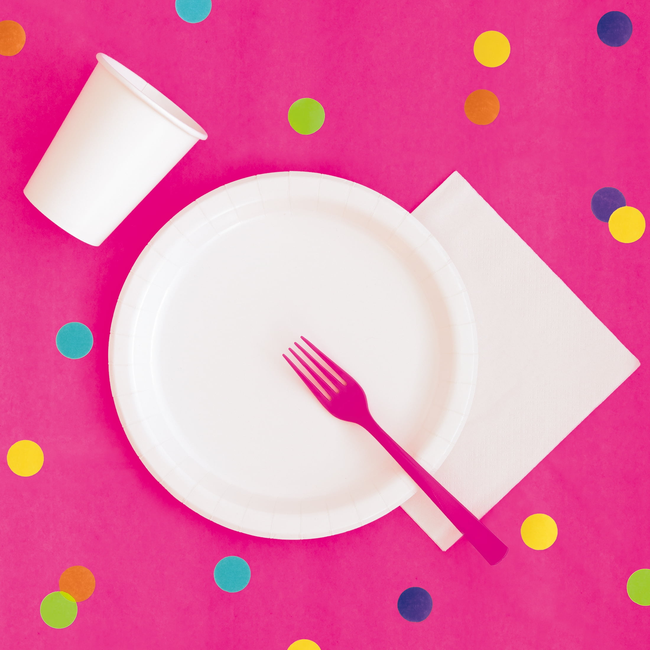 (6 pack) 1CT 54 IN x 108IN Pink Rectangular Plastic Table Covers by Way To Celebrate
