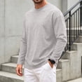 thumbnail image 6 of GEWSEY Mens Long Sleeve Shirt - Soft Casual Full Sleeves Crew Neck T Shirts for Men (Grey, L), 6 of 9
