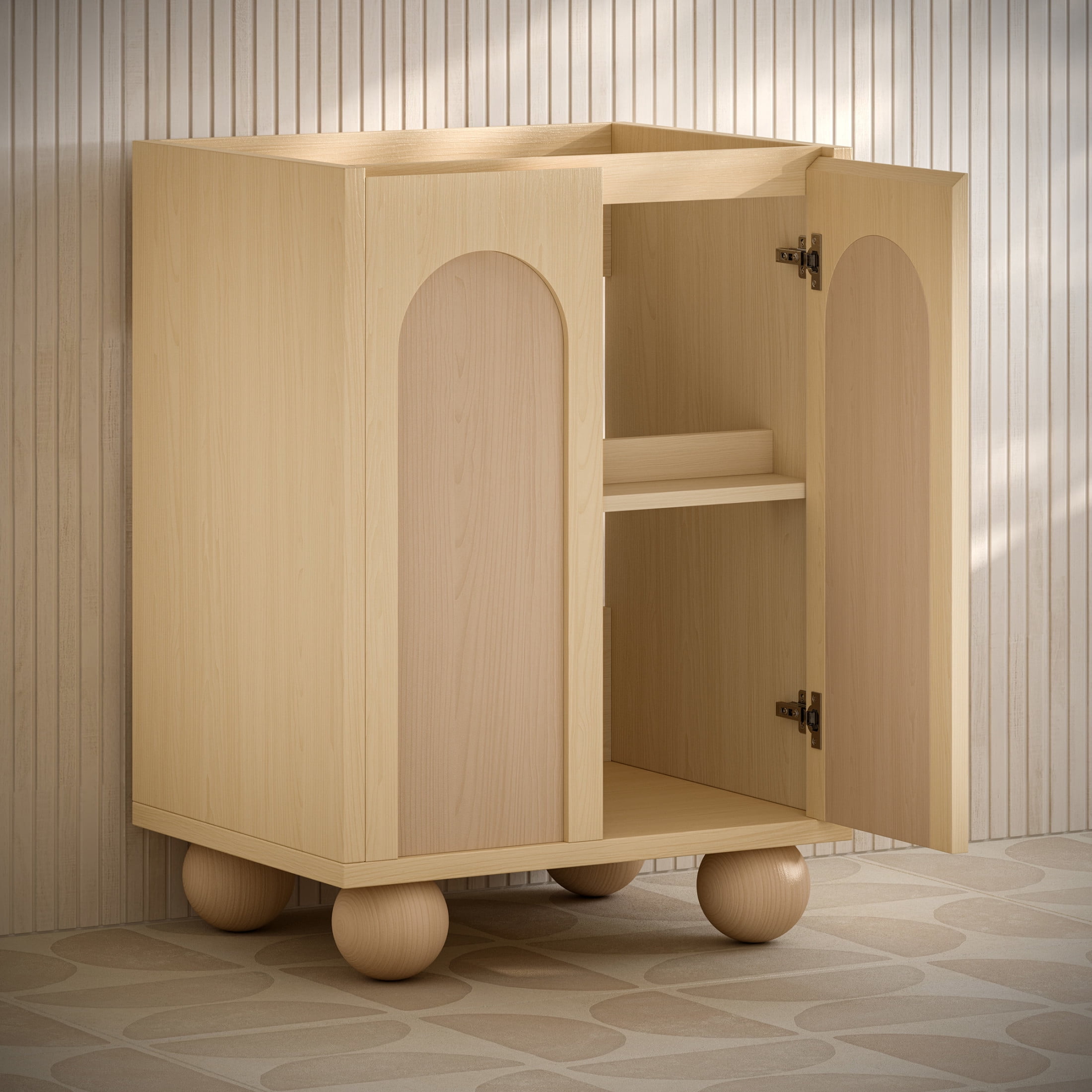 Plaisir II 24" Freestanding Bathroom Vanity Cabinet without Top in Natural Oak
