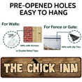 thumbnail image 3 of Rustic Metal "The Chick Inn" Tin Sign Art Wall Decor Funny Outdoor Garden Farm Signs, Chicken Gifts Coops Farmhouse Decor Hen House 4" by 16", 3 of 5