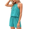 thumbnail image 2 of Summer Sleeveless Lace Patchwork Women Halter Jumpsuit Romper, 2 of 5