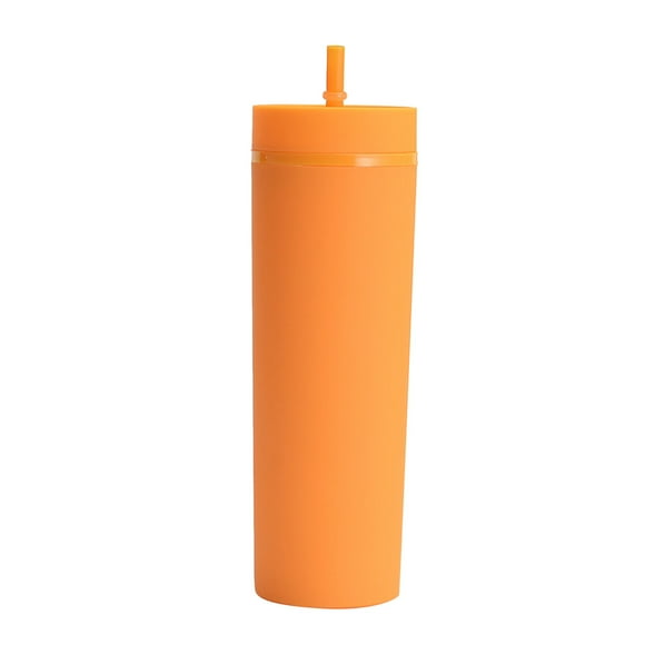 Tumbler With Same Lid And Straw 16 Oz CupDouble Clear Cup Straight Sippy Cup Summer Simple Sports Water Cup
