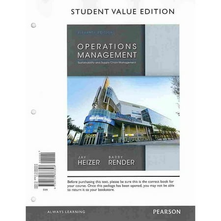 Operations Management: Sustainability and Supply Chain Management