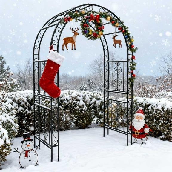 Ktaxon Metal Garden Arch 7Ft Garden Trellis Arch Arbor for Climbing Plant Outdoor Wedding