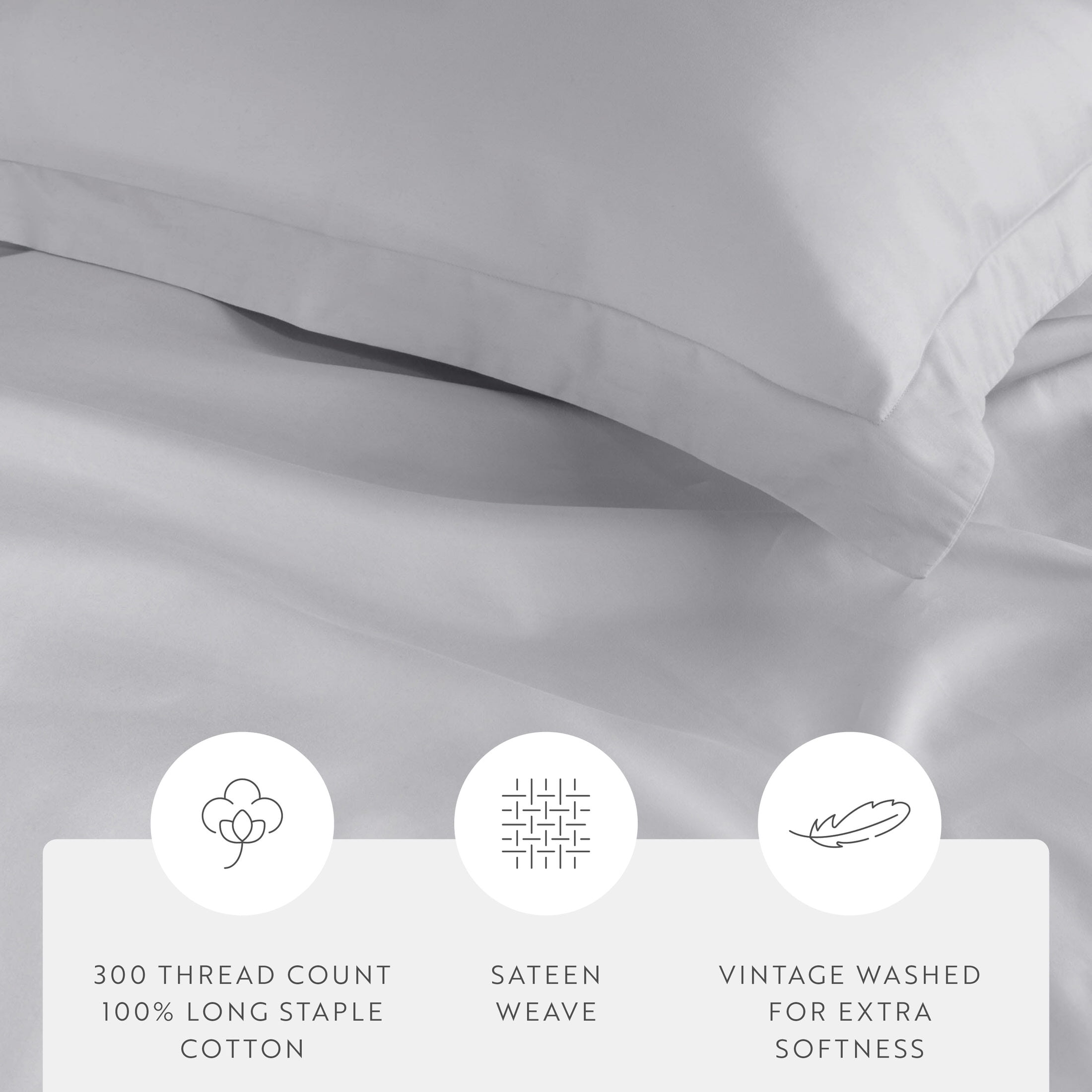Vintage-Washed Sateen Cotton Duvet Cover Set & Comforter Bedding Bundle - Ultra-Soft and Plush, All-Season Comfort by Comfort Canopy
