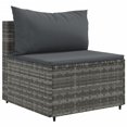 thumbnail image 2 of vidaXL 6 Piece Garden Sofa Set with Cushions Grey Poly Rattan, 2 of 5