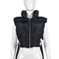 thumbnail image 1 of Chaleco chaqueta de algodón con cinturón y hebilla de metal relleno de algodón y cremallera con cuello alto estilo chica picante estilo europeo y americano, 1 of 6