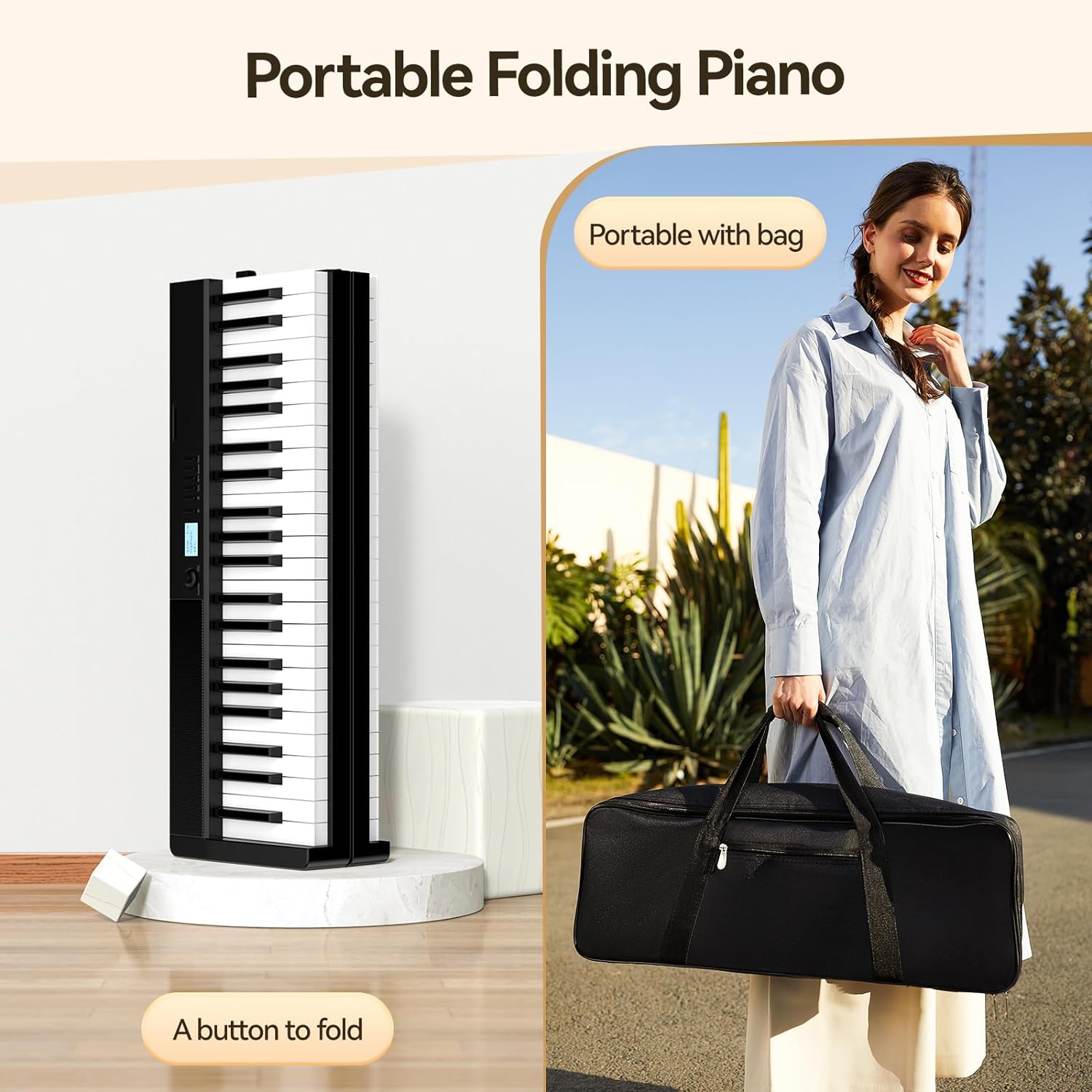 Terence 88-Key Folding Digital Piano with Weighted Keys photo 7