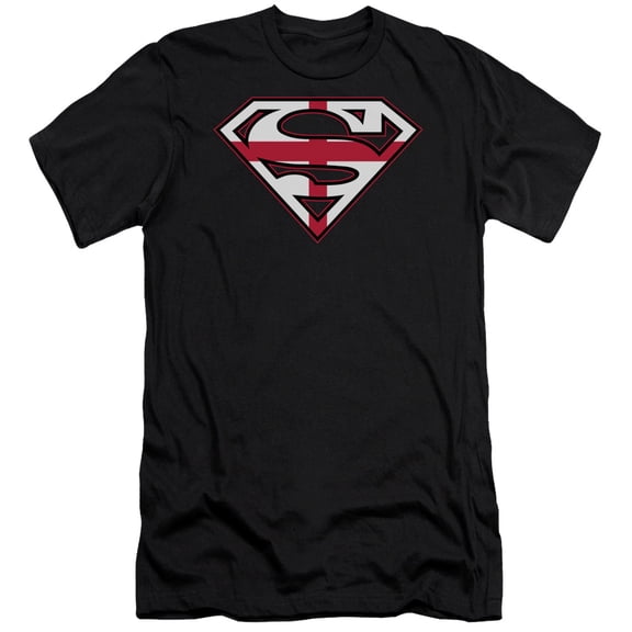Superman English Shield Premium Adult Slim Fit 30/1 T-Shirt Black
