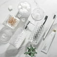 thumbnail image 7 of Bathroom Accessories Set, 4 Pack Clear Glass Bath Accessory Sets Complete, Diamond Soap Dispenser and Toothbrush Holder Set for Bathroom Counter Organizer Essentials, 7 of 7