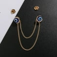 thumbnail image 2 of Broche con borla y cadena para cuello de camisa, unisex, con ojos azules dorado, 2 of 9