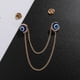 thumbnail image 2 of Insignia elegante para hombre con cadena, broche de ojos azules para dorado, 2 of 9