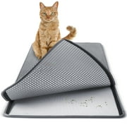 30 x 23 Inch Non Slip Cat and Rabbit Litter Trap Mat for Litter Boxes -Grey by Paws & Pals