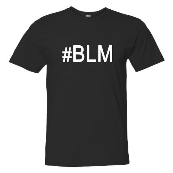 Mens Hashtag BLM Basic Word HQ Tee Shirt Black L