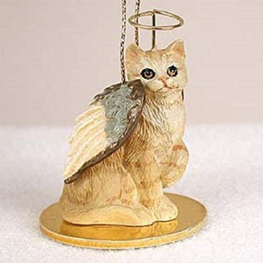 MAINE COON SILVER TABBY ANGEL CAT CHRISTMAS ORNAMENT HOLIDAY  Figurine Statue 